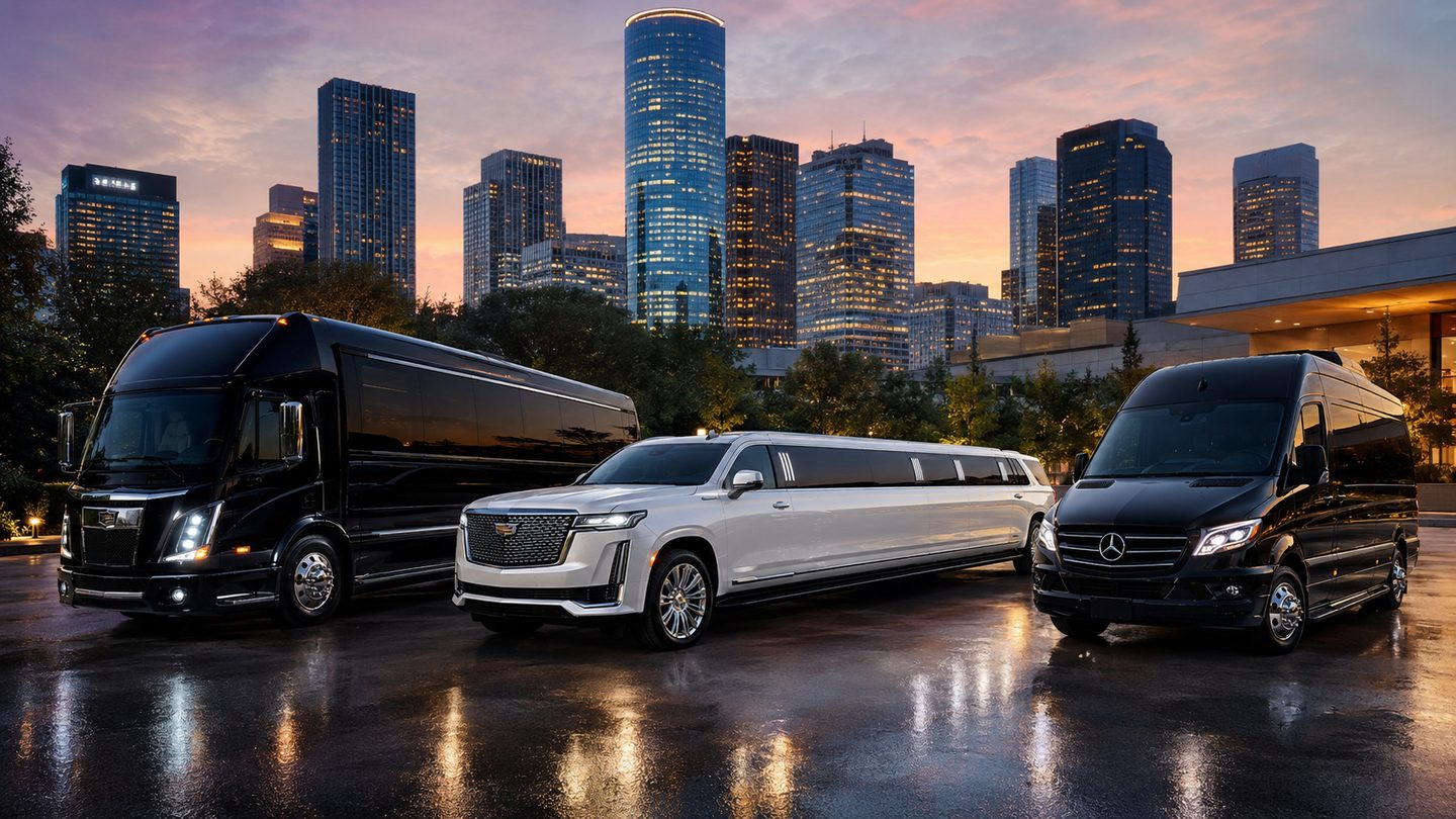 Houston party bus, stretch limousine, and Mercedes Sprinter luxury transportation